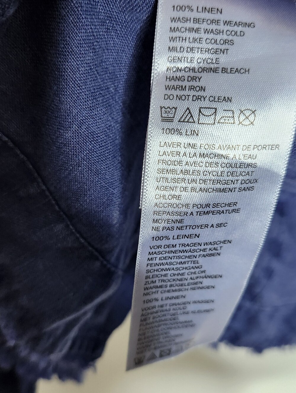 Tommy Bahama Linen Sleeveless Open Front Vest Small Blue Boho Coastal Lagenlook - Picture 8 of 8